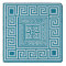 Greek Key Ornament - White on teal