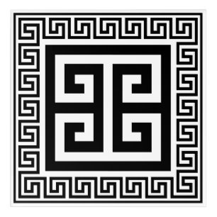 Greek Key Pattern Black Design Acrylic Print