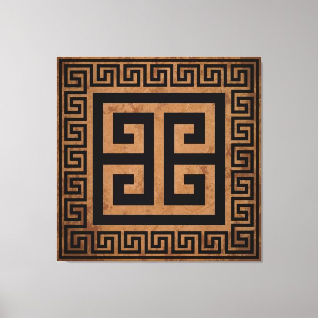 Greek Key Pattern Black Design Canvas Print (Front)