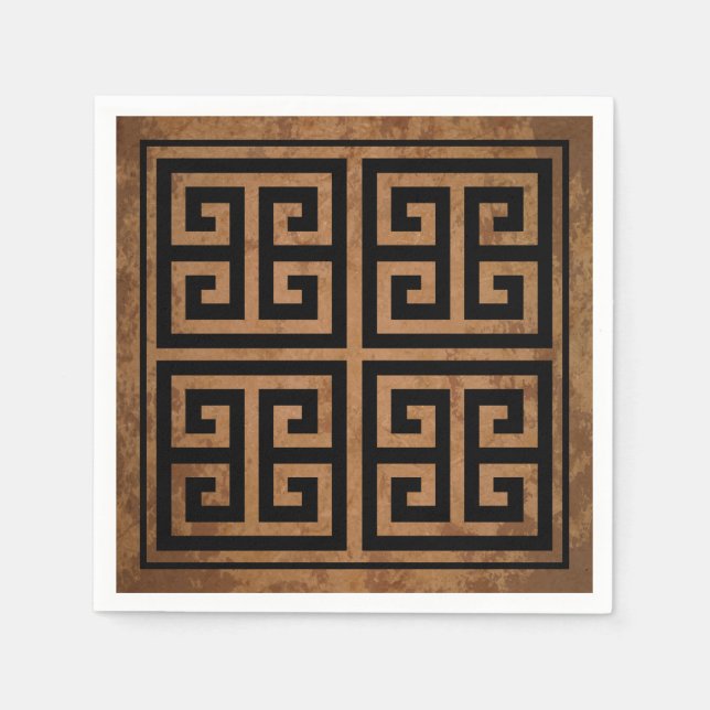 Greek Key Pattern Design Napkins (Front)