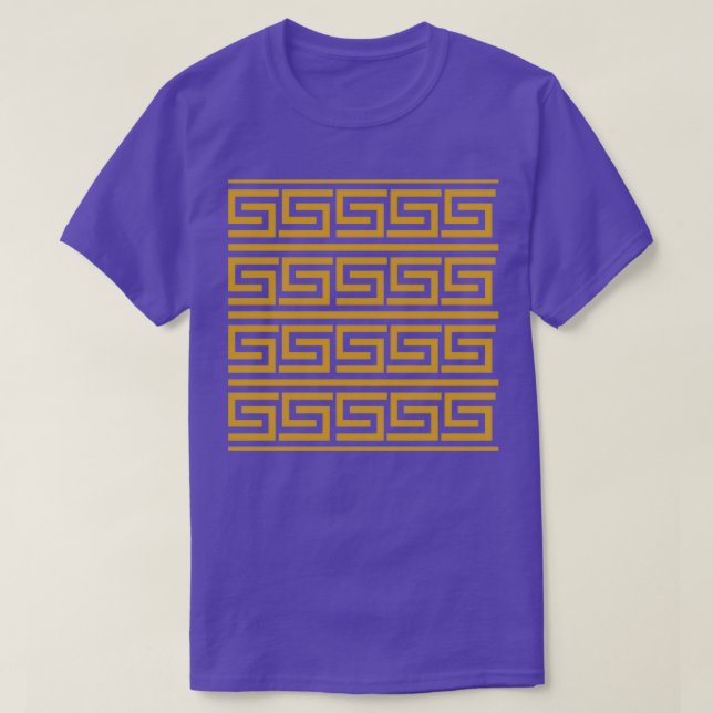 Greek Key Pattern Gold T-Shirt (Design Front)