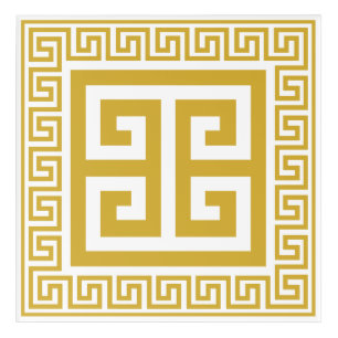 Greek Key Pattern Golden Design Acrylic Print