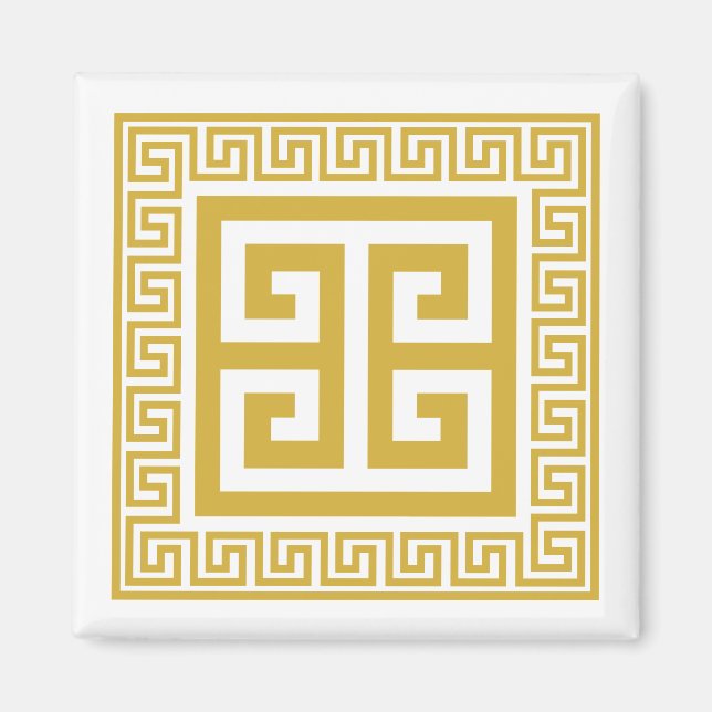 Greek Key Pattern Golden Design Magnet (Front)