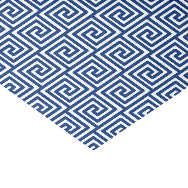 Greek Key Pattern in Navy Blue and White Tissue Paper