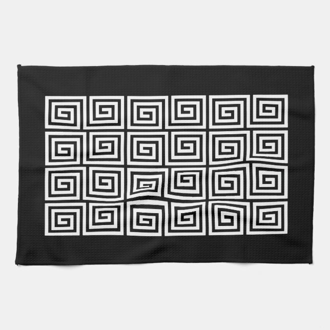 Greek Key Pattern Kitchen Towel (Horizontal)