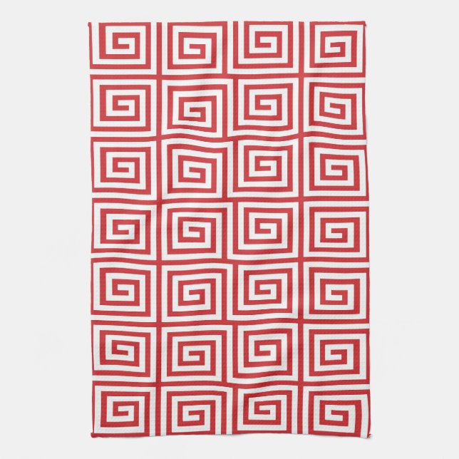 Greek Key Pattern Kitchen Towels (Vertical)
