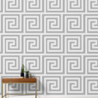 Greek Key Pattern Simple Minimalist Modern Gray