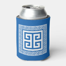 Greek Key Pattern White And Blue Design