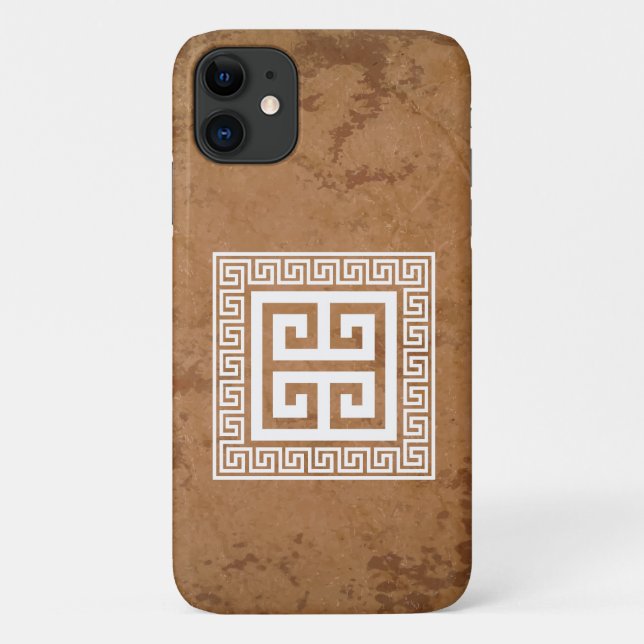 Greek Key Pattern White Design iPhone / iPad case (Back)
