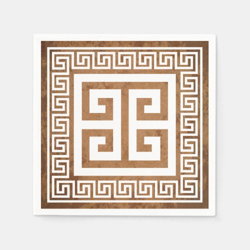Greek Key Pattern White Design Paper Napkins