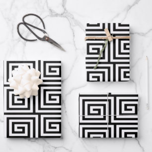 Greek Key Pattern Wrapping Paper Sheets
