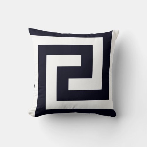 Greek Key Patterns Black White Classy Stylish Cute Throw Pillow