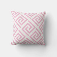 Greek Key Patterns Blush Pink White Custom Color
