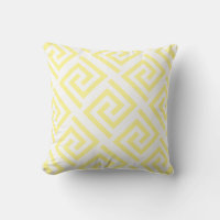 Greek Key Patterns Light Yellow White Custom Decor