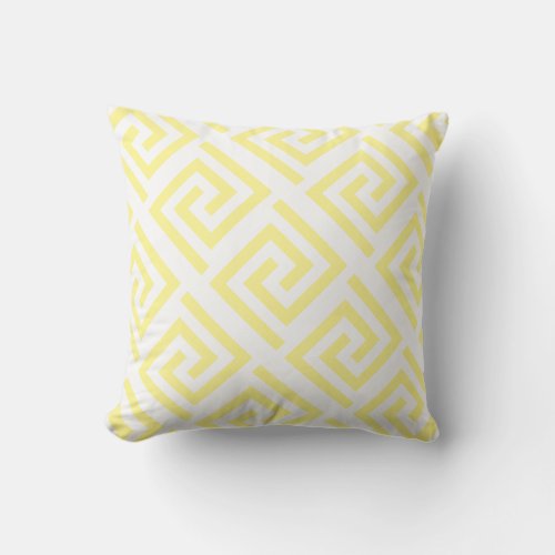 Greek Key Patterns Light Yellow White Custom Decor Outdoor Pillow