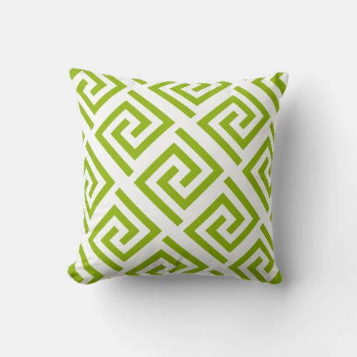 Greek Key Patterns White Apple Green Custom Classy Throw Pillow