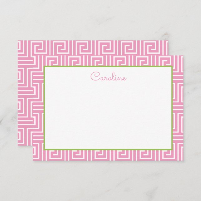 Greek Key Personalized Note Cards (Front/Back)