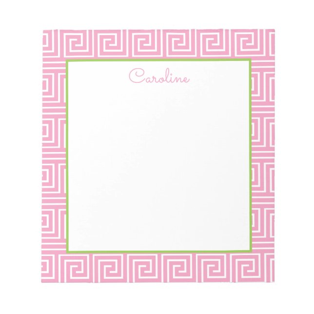Greek Key Personalized Notepad (Front)
