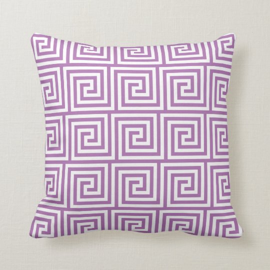 Greek Key Pillow in Radiant Orchid Purple