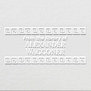 Greek Key S Border Library Book Name Embosser