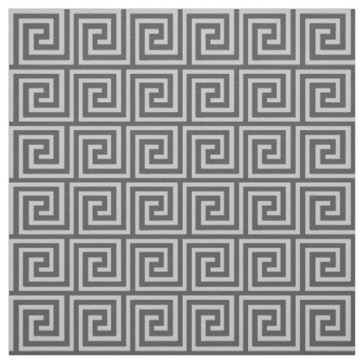 Greek Key, shades of grey / gray Fabric