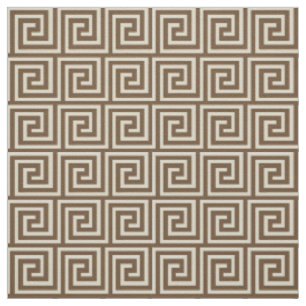 Greek Key, shades of taupe tan Fabric