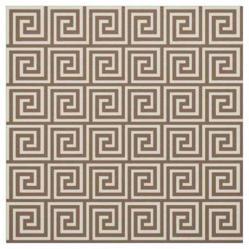 Greek Key, shades of taupe tan Fabric