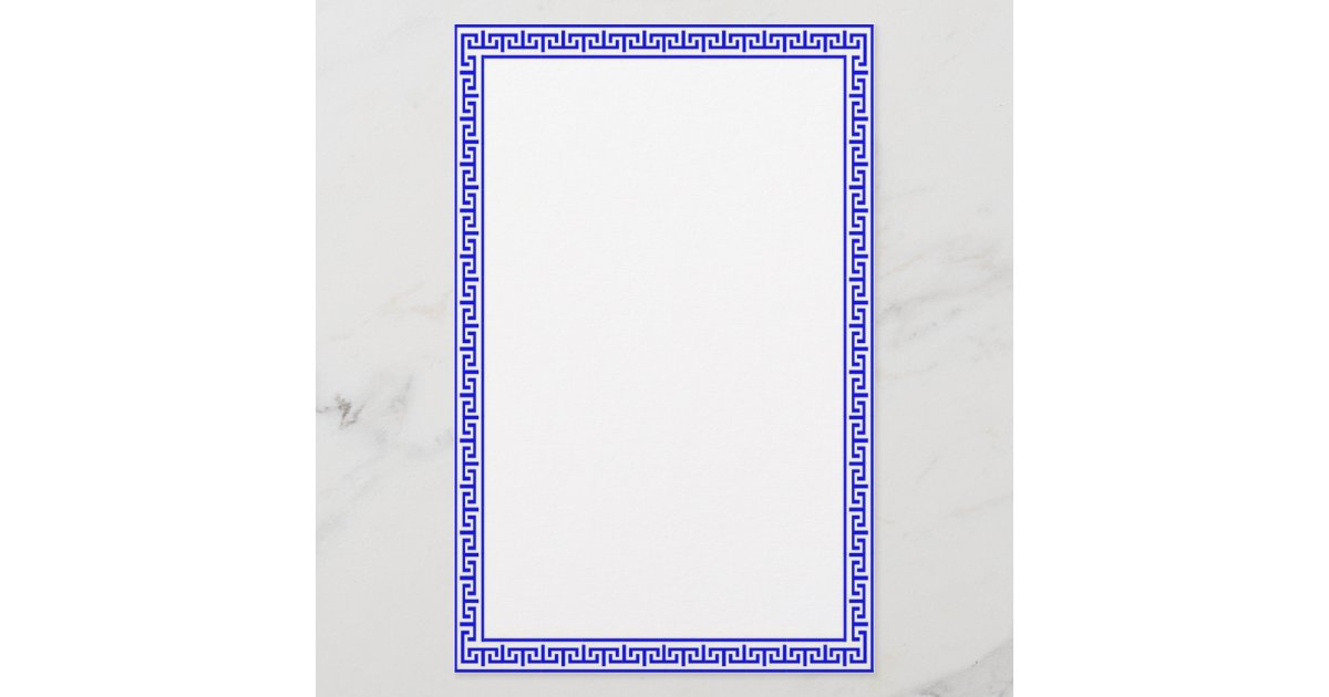 Greek Key Stationary-Blue Stationery | Zazzle