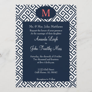 Greek Key Wedding Invitation