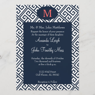 Greek Key Wedding Invitation