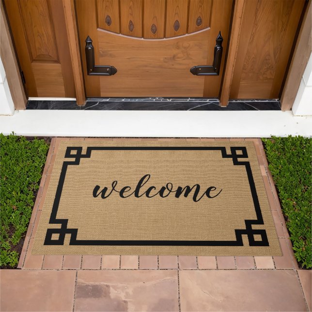 Greek Key Welcome Doormat (Outdoor)