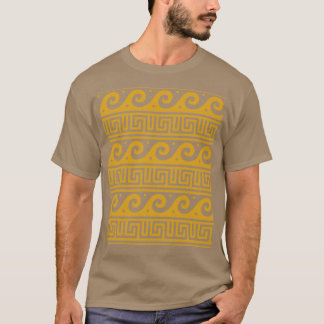 Greek Key with Waves Gold T-Shirt