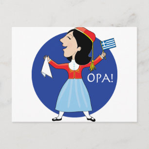 Greek Lady Dancing Postcard