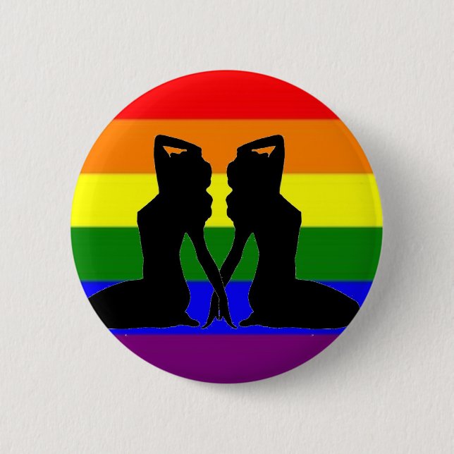 Greek Lesbian Pride Button (Front)