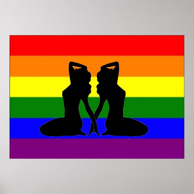 Greek Lesbian Pride Flag Poster (Front)