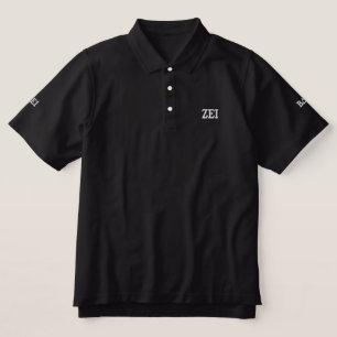 Greek Letter Alphabet Custom Design Embroidered Polo Shirt
