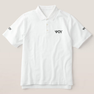 Greek Letter Alphabet Custom Design Embroidered Polo Shirt