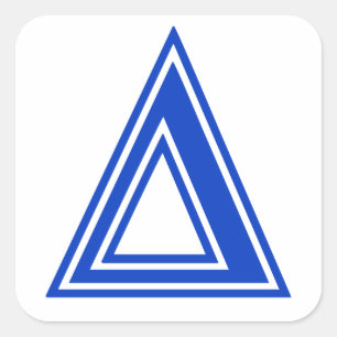 Greek Letter Delta Blue Monogram Initial Square Sticker