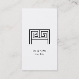 GREEK LETTER M MONOGRAM WHITE BUSINESS CARD