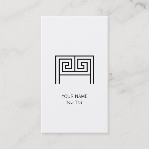 Customizable GREEK LETTER M MONOGRAM WHITE BUSINESS CARD