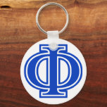 Greek Letter Phi Blue Monogram Initial Keychain<br><div class="desc">The Greek letter Phi in bright blue traditional style. Phi is the 21st letter of the Greek alphabet,  the golden ratio,  a symbol used in math and science.</div>