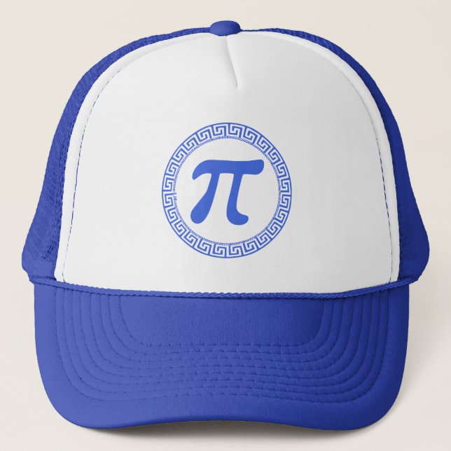 Greek letter "Pi' (3.14) within a meander pattern Trucker Hat (Front)