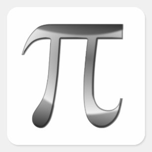 Greek Letter Pi Symbol Square Sticker