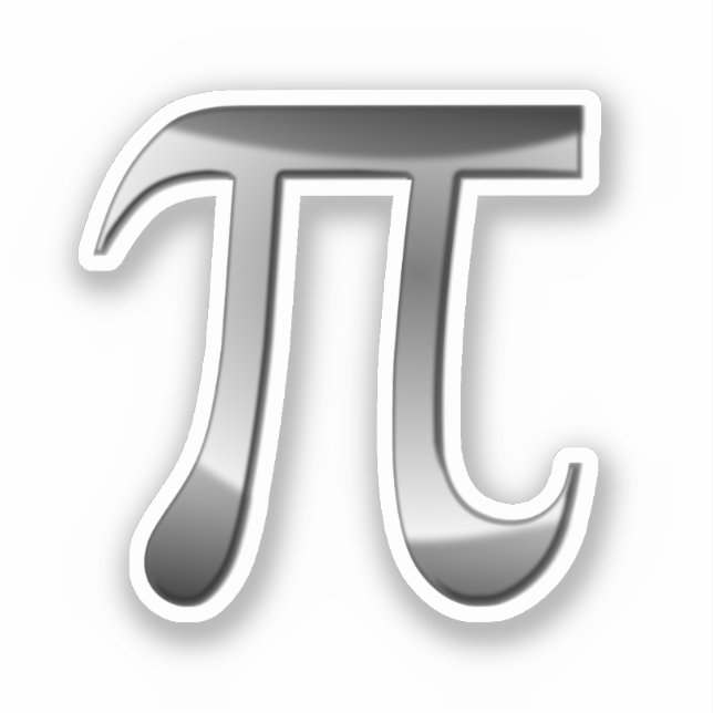 Greek Letter Pi Symbol Sticker (Front)