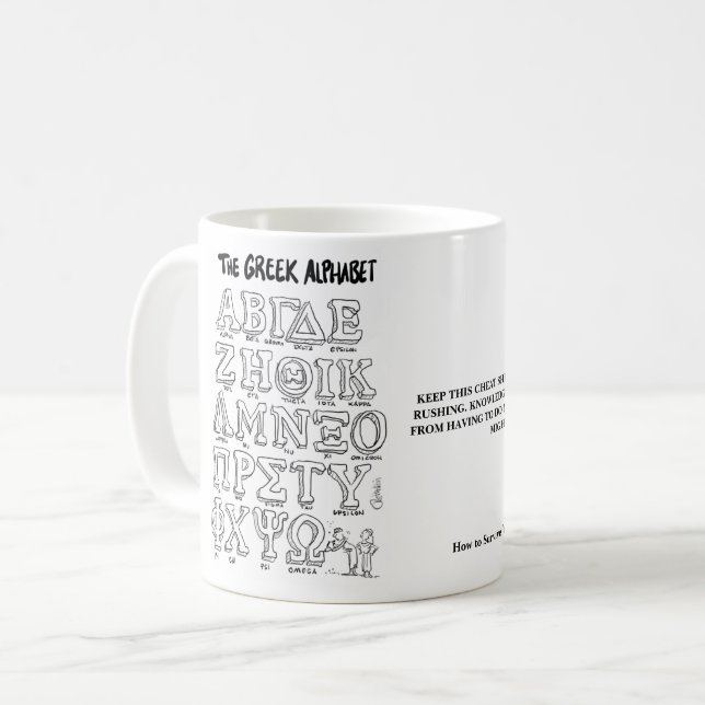Greek Life Cheat Sheet Mug (Front Left)