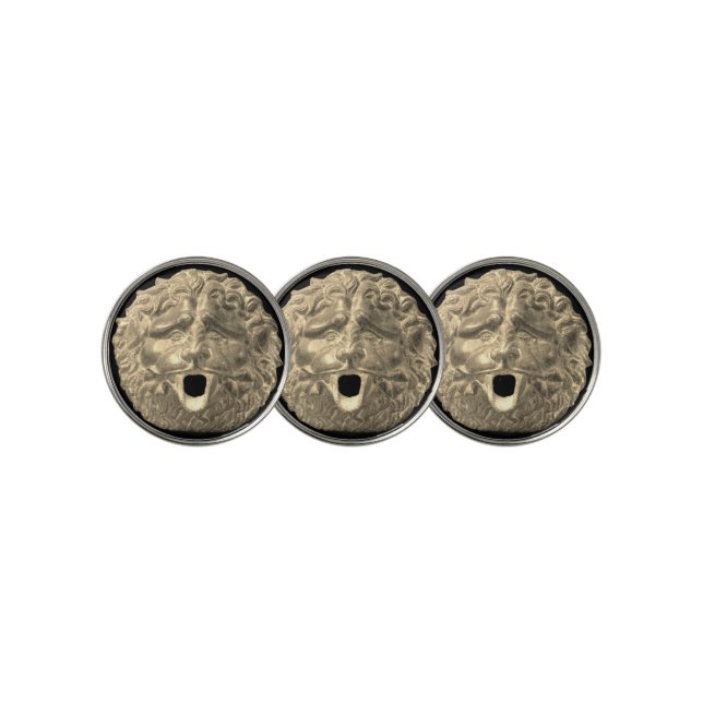 Greek Lion Faces Golf Ball Marker (3 Up)