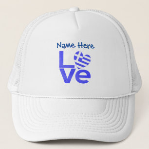 Greek LOVE Blue Personalized Trucker Hat
