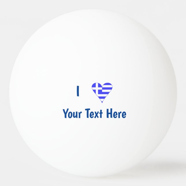 Greek Love Heart Flag Personalized Ping Pong Ball (Front)