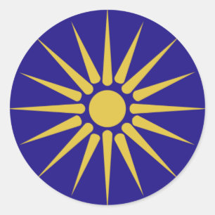 Greek Macedonia, Greece flag Classic Round Sticker