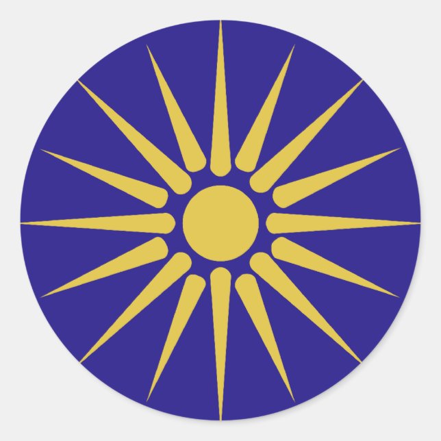 Greek Macedonia, Greece flag Classic Round Sticker (Front)